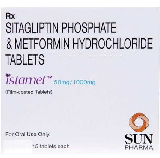 Istamet 50 mg/1000 mg - Strip of 15 Tablets