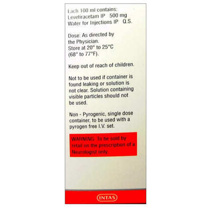 LEVERA RTU 500mg/100ML - Bottle of 100ml Injection