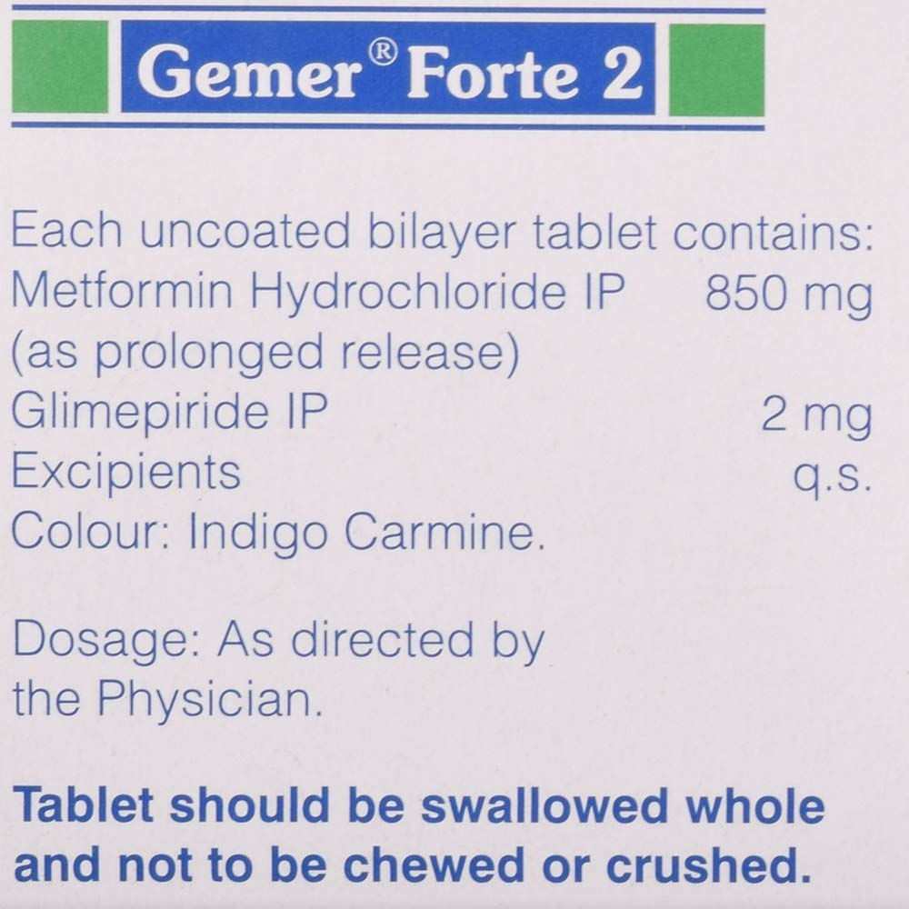 Gemer Forte 2 - Strip of 10 Tablets