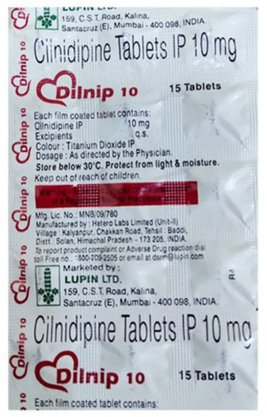 Dilnip 10 - Strip of 15 Tablets