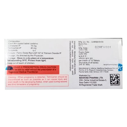 Telmikind-LN 10/40 - Strip of 10 Tablets