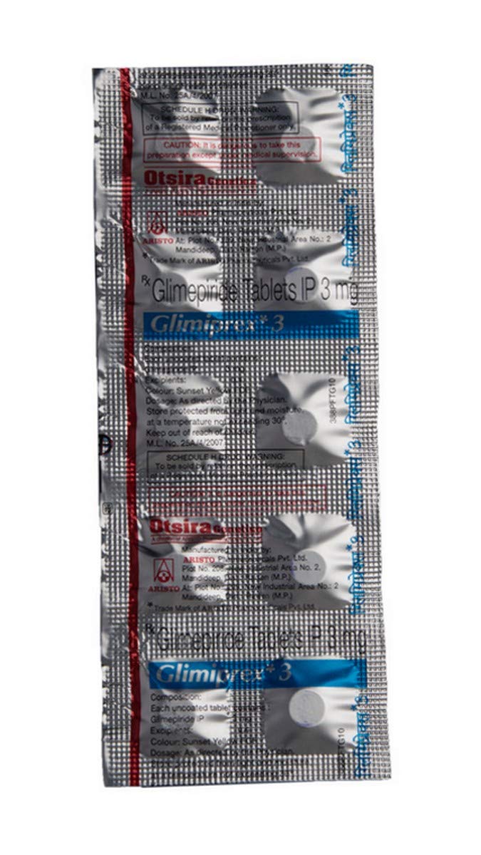 Glimiprex 3 - Strip of 10 Tablets