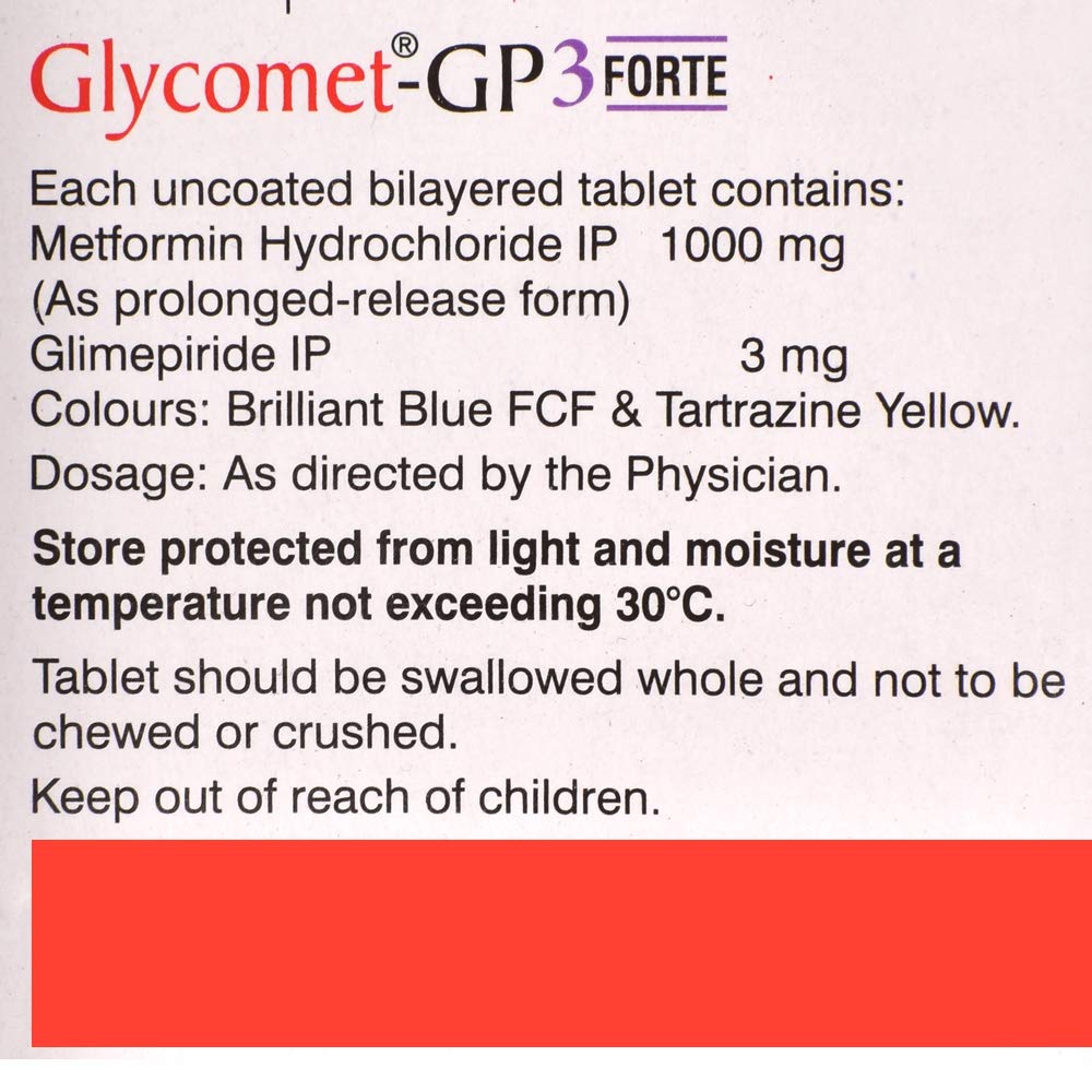 Glycomet-GP3 Forte - Strip of 10 Tablets