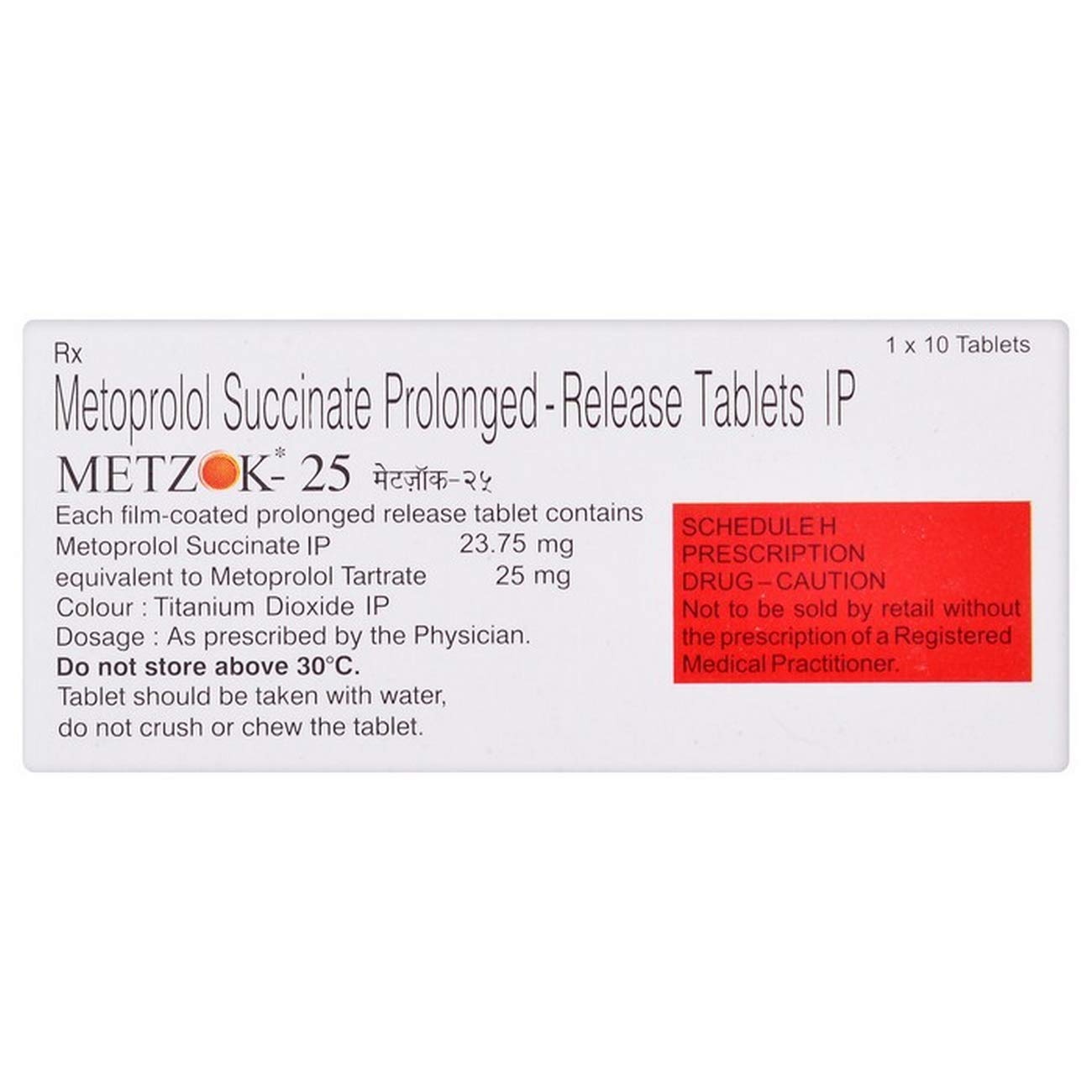 Metzok 25 - Strip of 10 Tablets