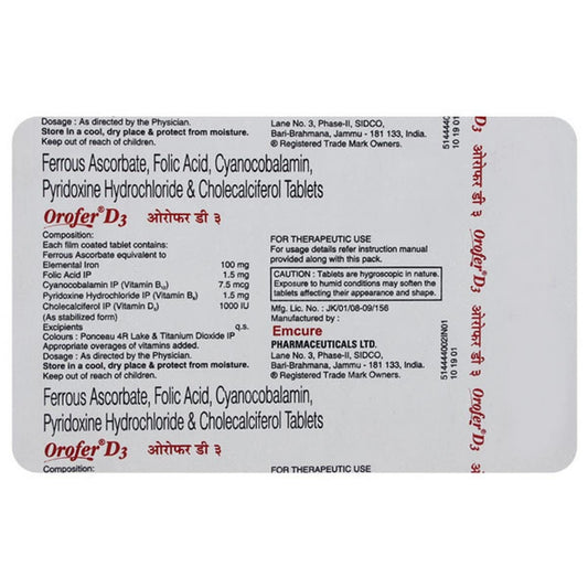 OROFER D3 - Strip of 10 Tablets