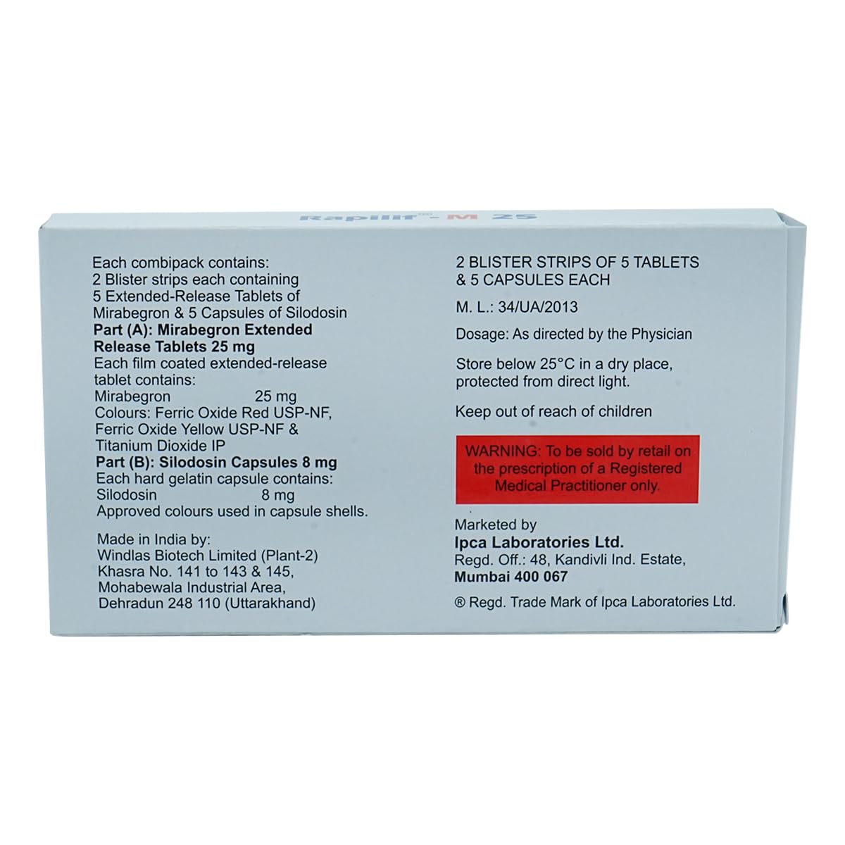 Rapilif-M 25-Pack of 10 Tablets