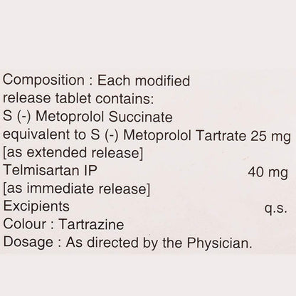 Metpure Tel 40 - Strip of 10 Tablets