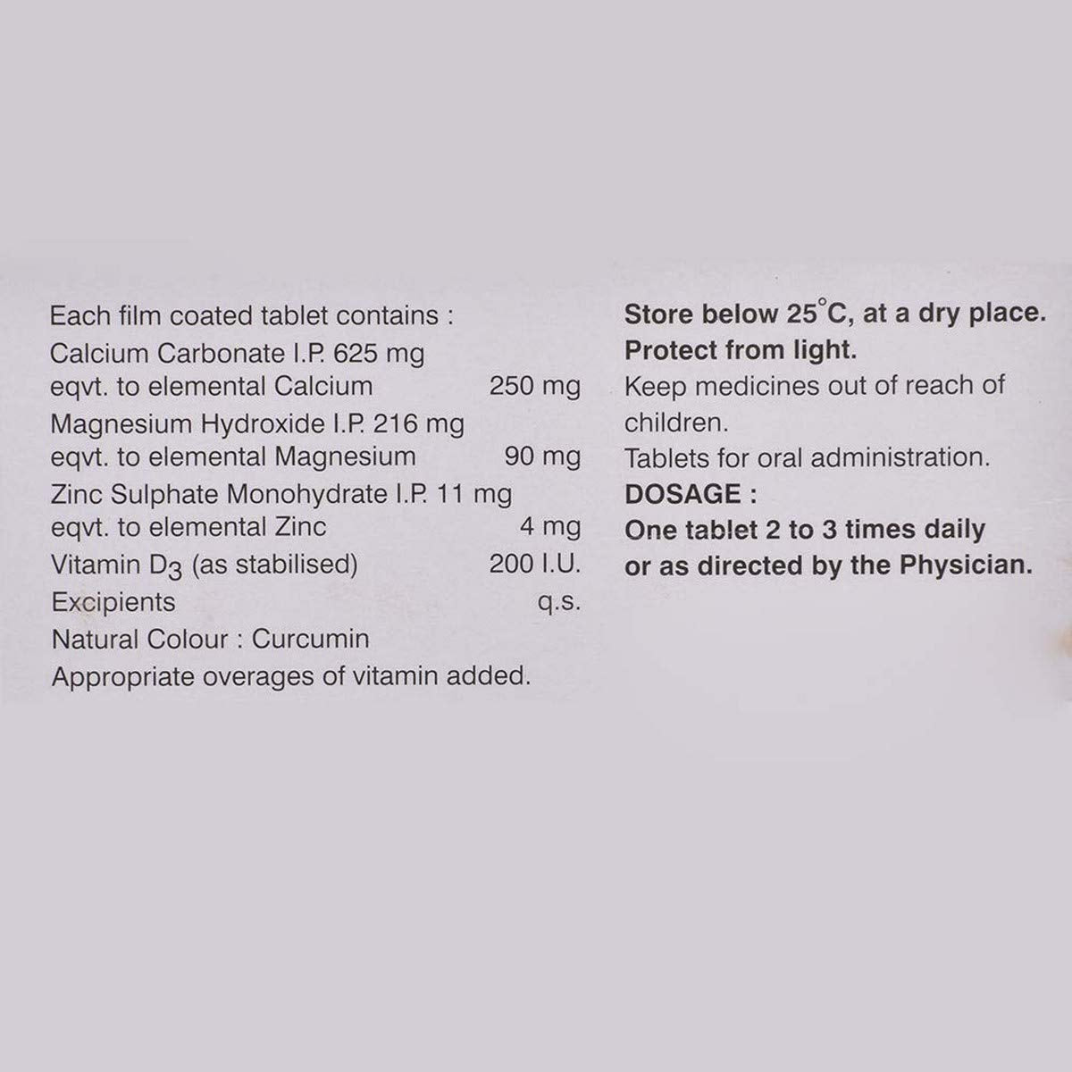 Calcimax 250 - Strip of 30 Tablets