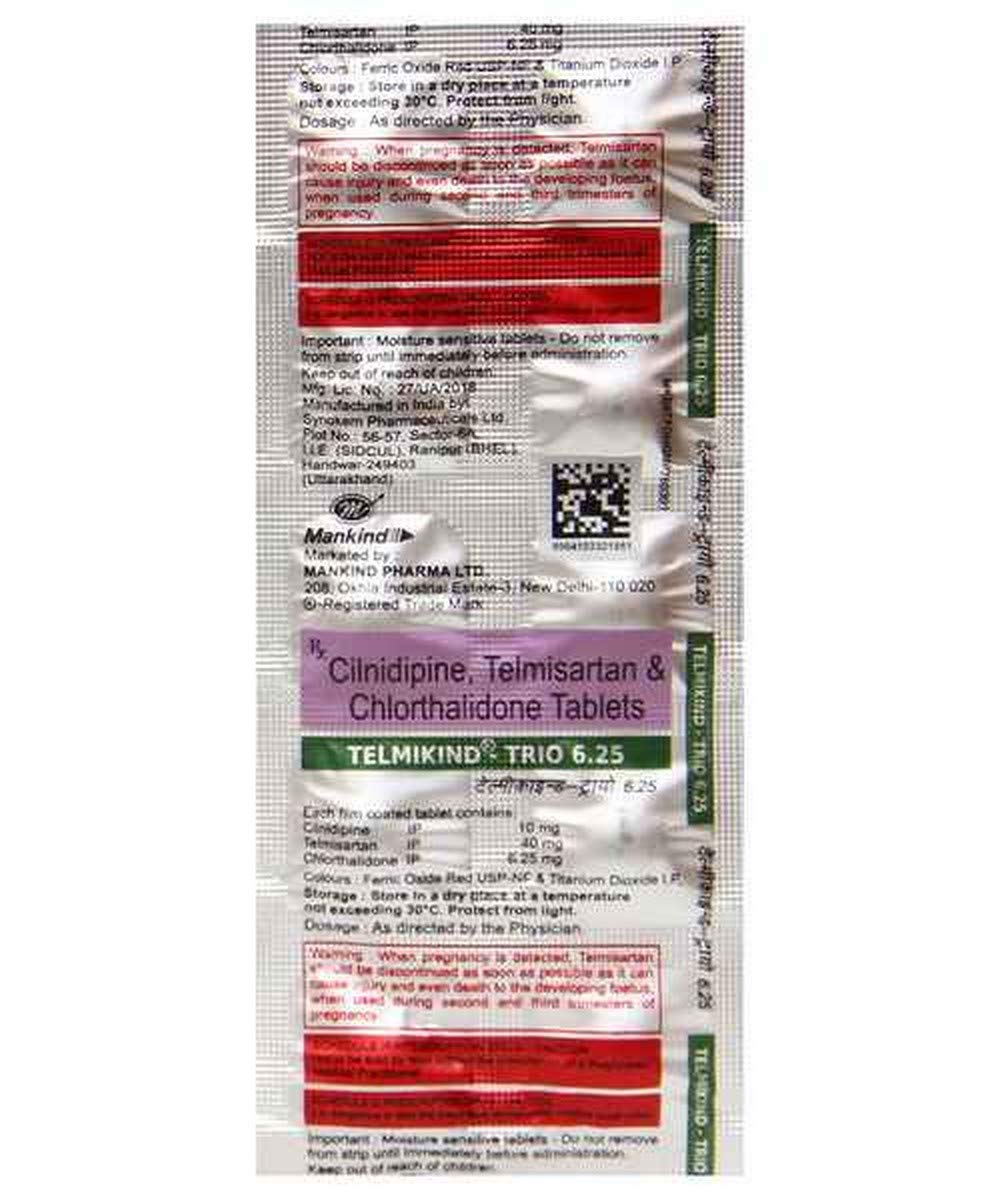 Telmikind-Trio - Strip Pack of 10 Tablets