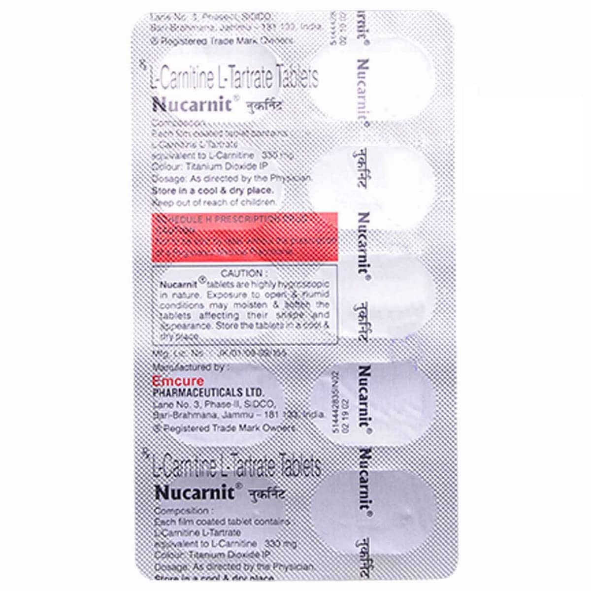 Nucarnit 330MG - Strip of 10 Tablets