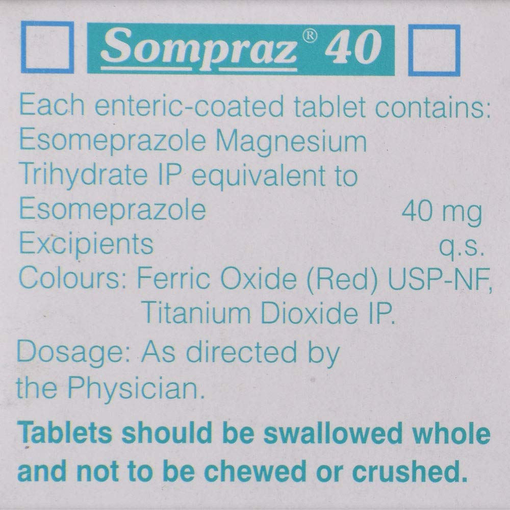 Sompraz 40 - Strip of 15 Tablets