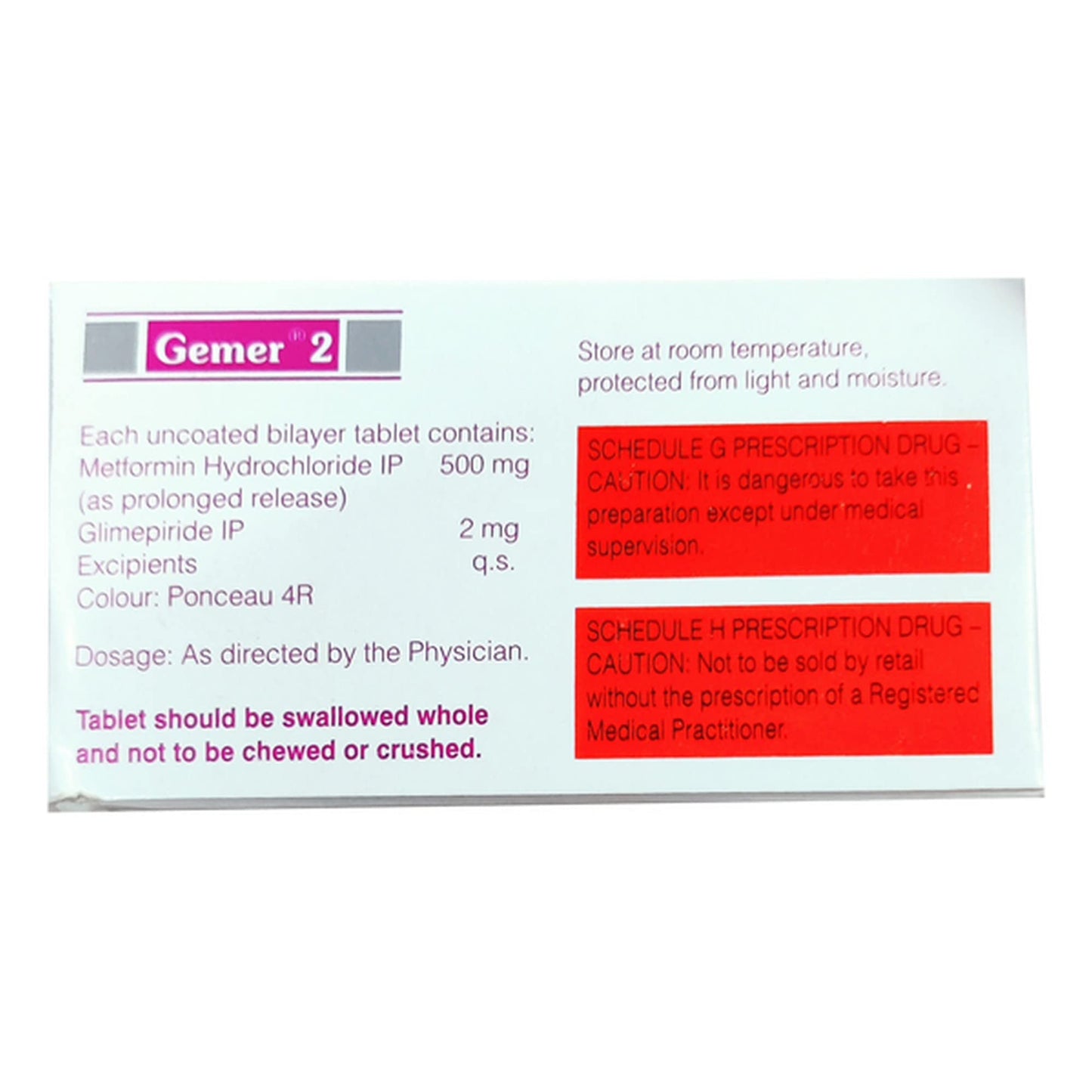 Gemer 2 - Strip of 15 Tablets