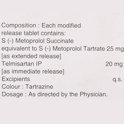 Metpure Tel 20 - Strip of 10 Tablets