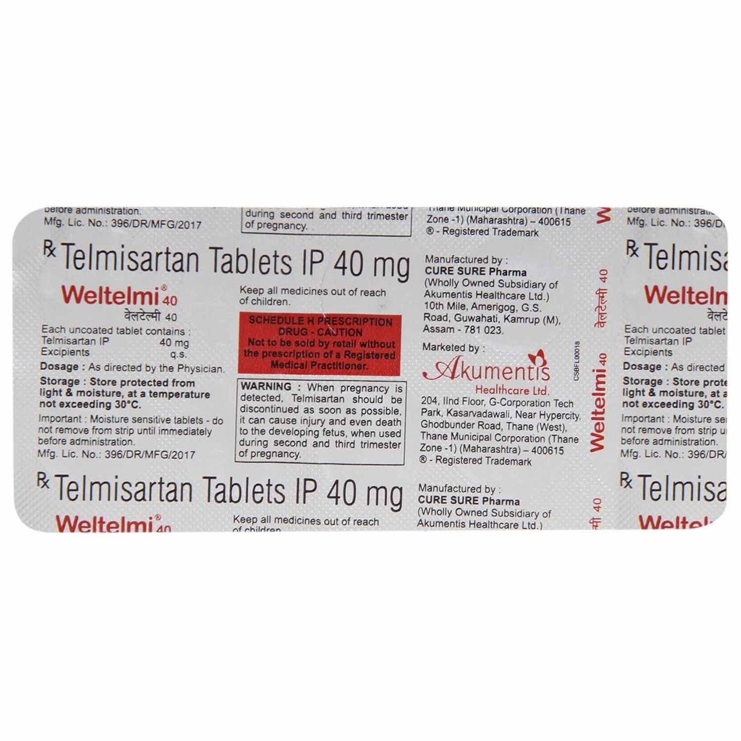 Weltelmi 40MG - Strip of 10 Tablets