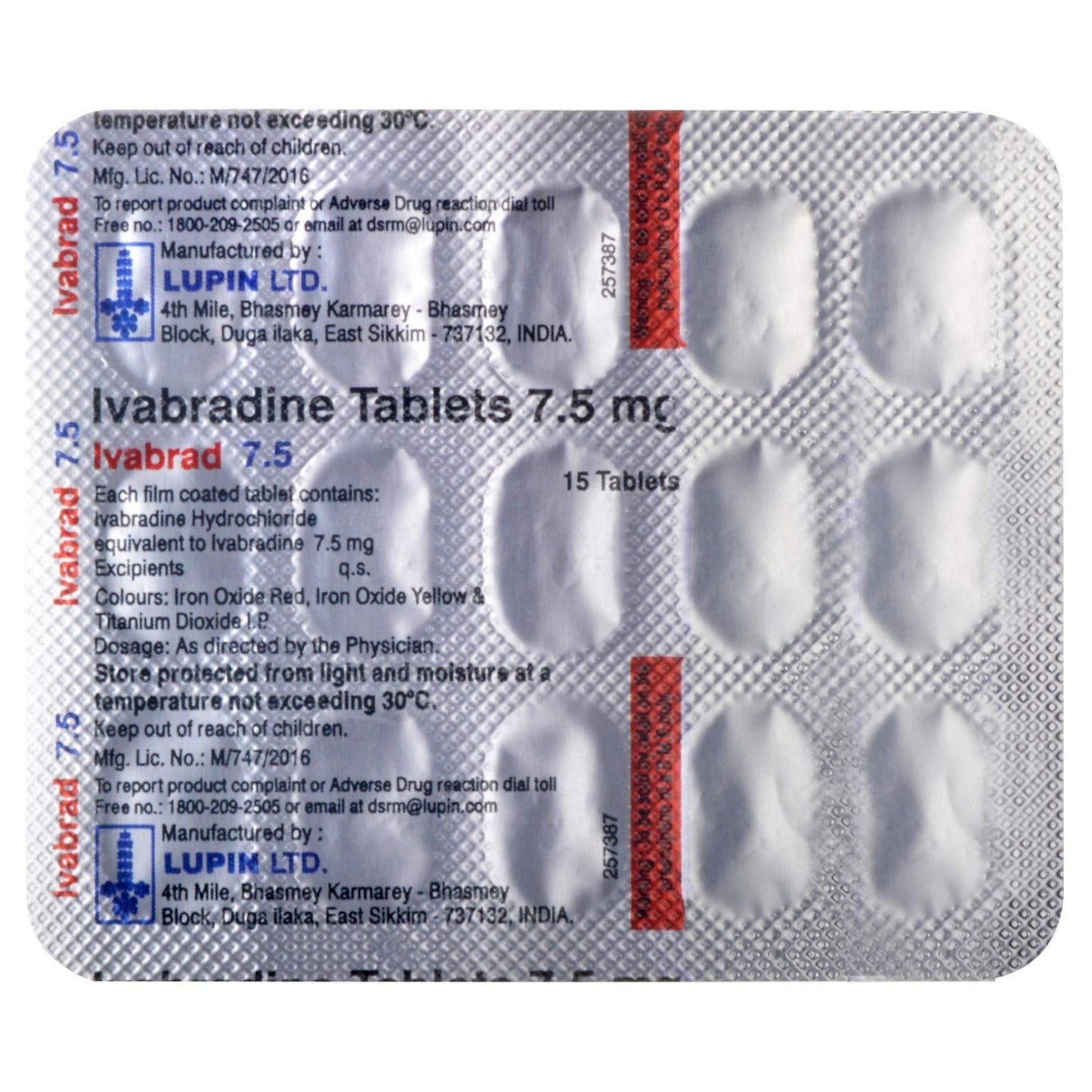 Ivabrad 7.5 - Strip of 15 Tablets