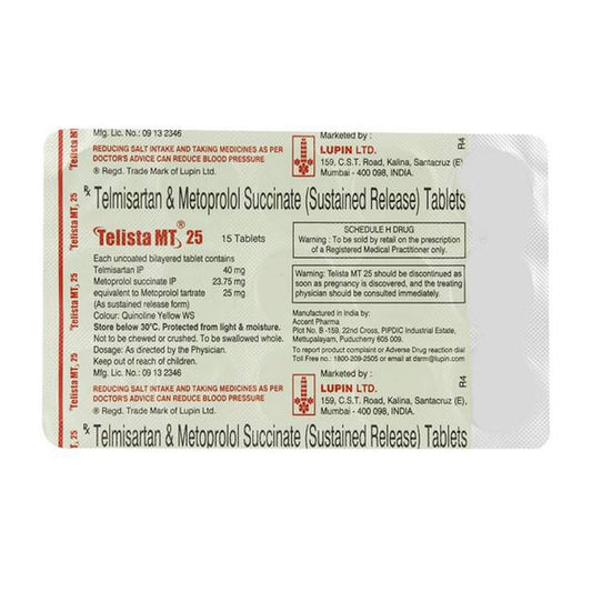 Telista MT 25 - Strip of 15 Tablets