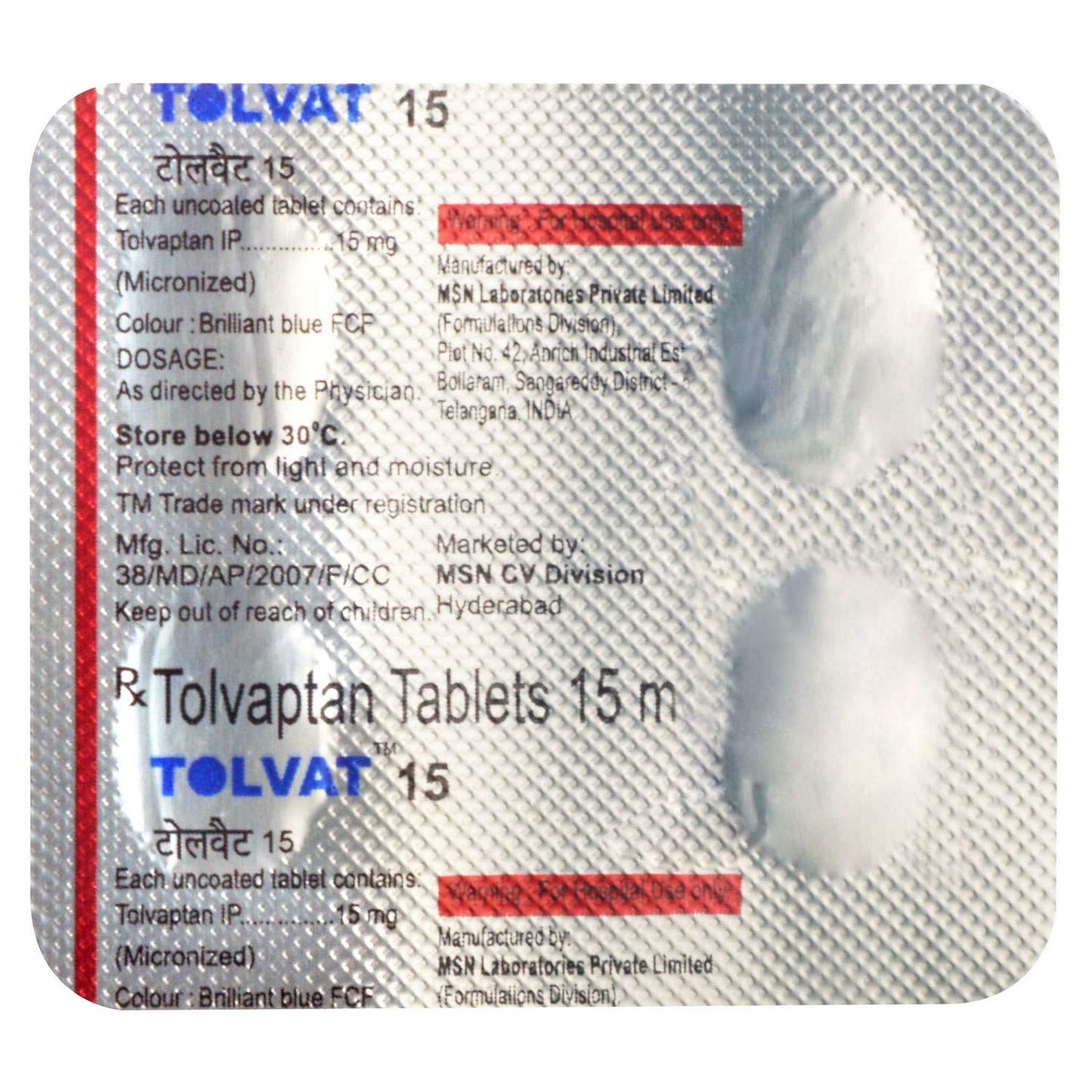 Tolvat 15 - Strip of 4 Tablets