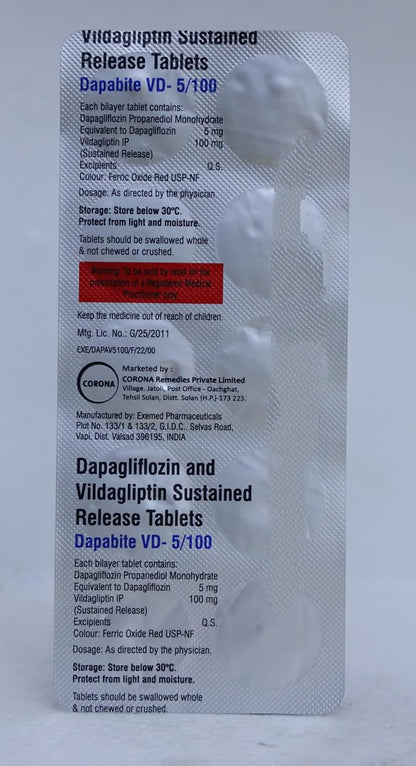 Dapabite VD-5/100 - Strip of 10 Tablets