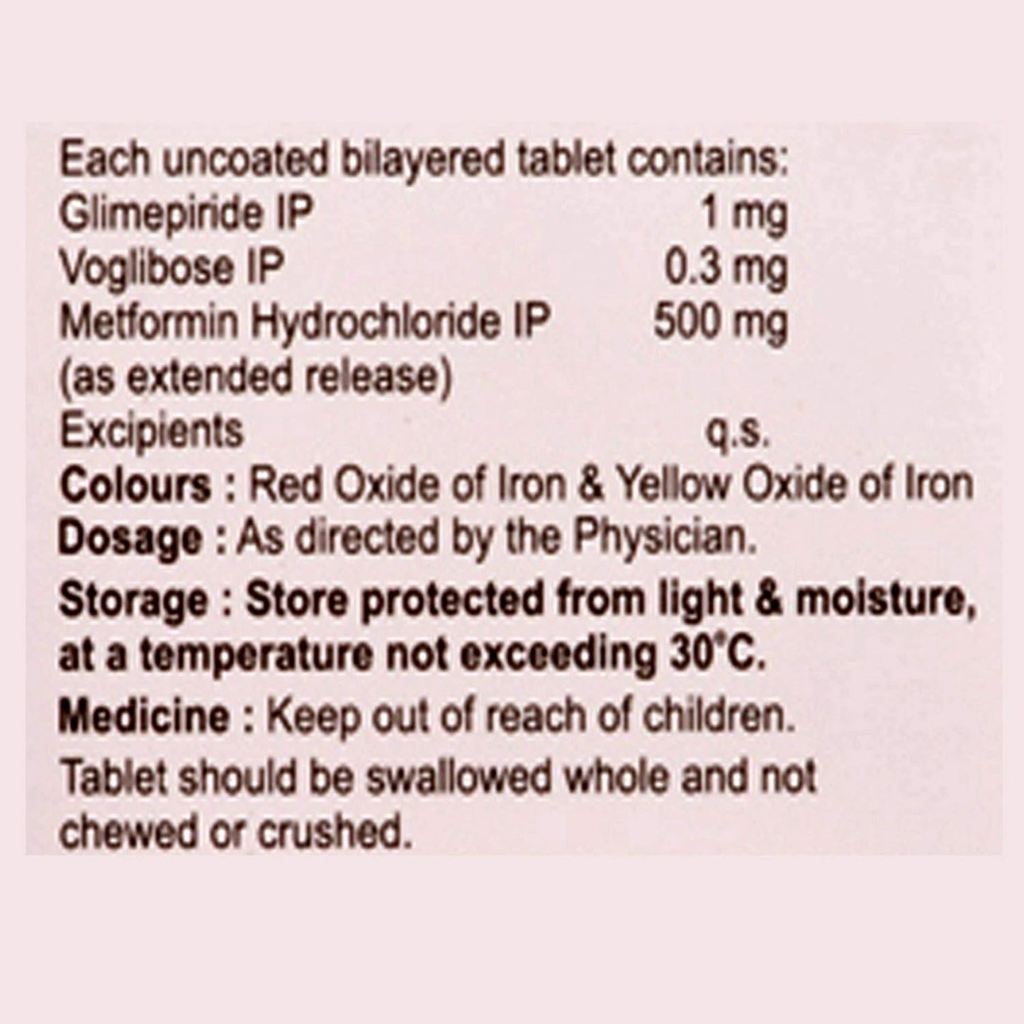 Switglim MV 1/0.3 - Strip of 10 Tablets