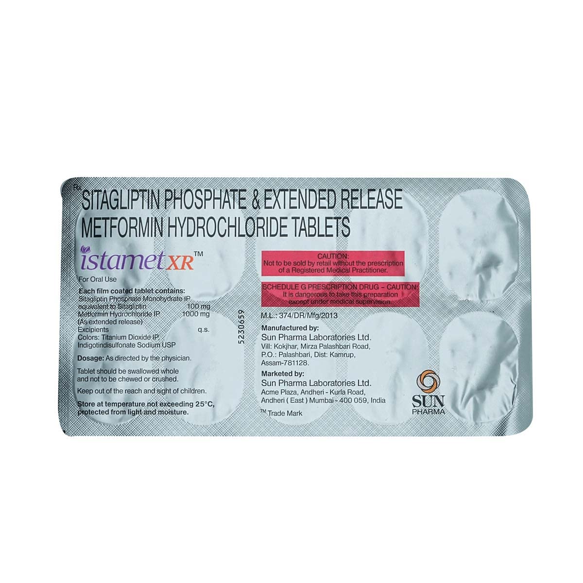 Istamet XR - Strip of 10 Tablets