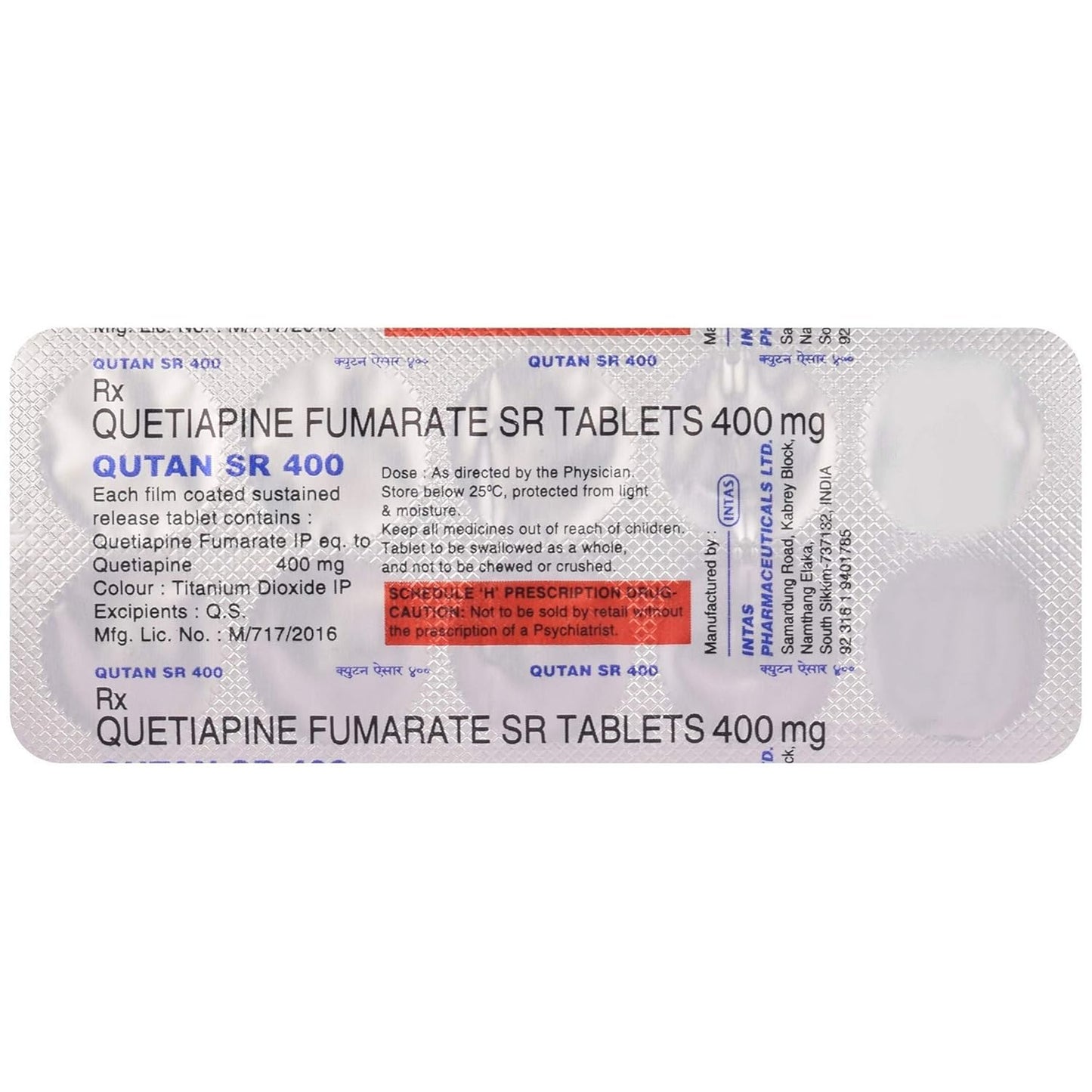 Qutan SR 400 - Strip of 10 Tablets