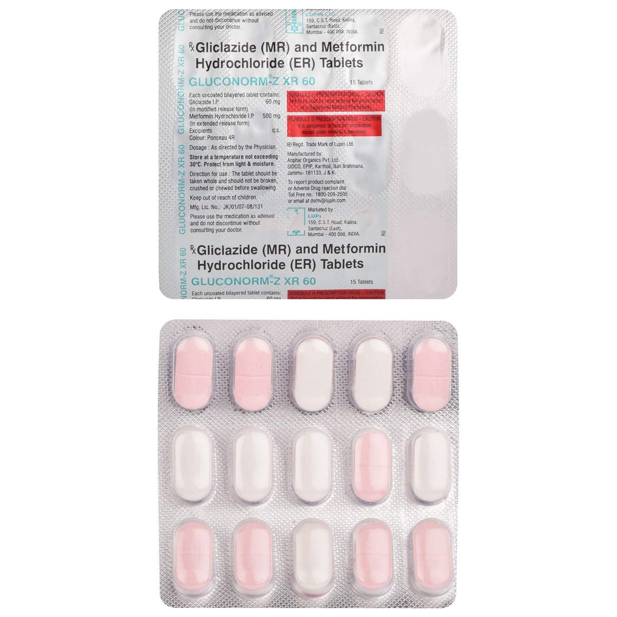 Gluconorm-Z XR 60 - Strip of 15 Tablets