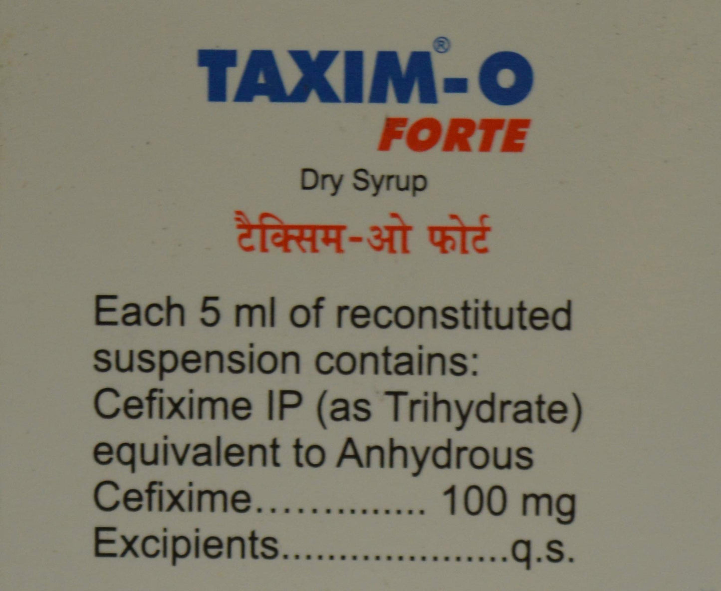 Taxim O Forte - Bottle of 60ml Dry Syrup