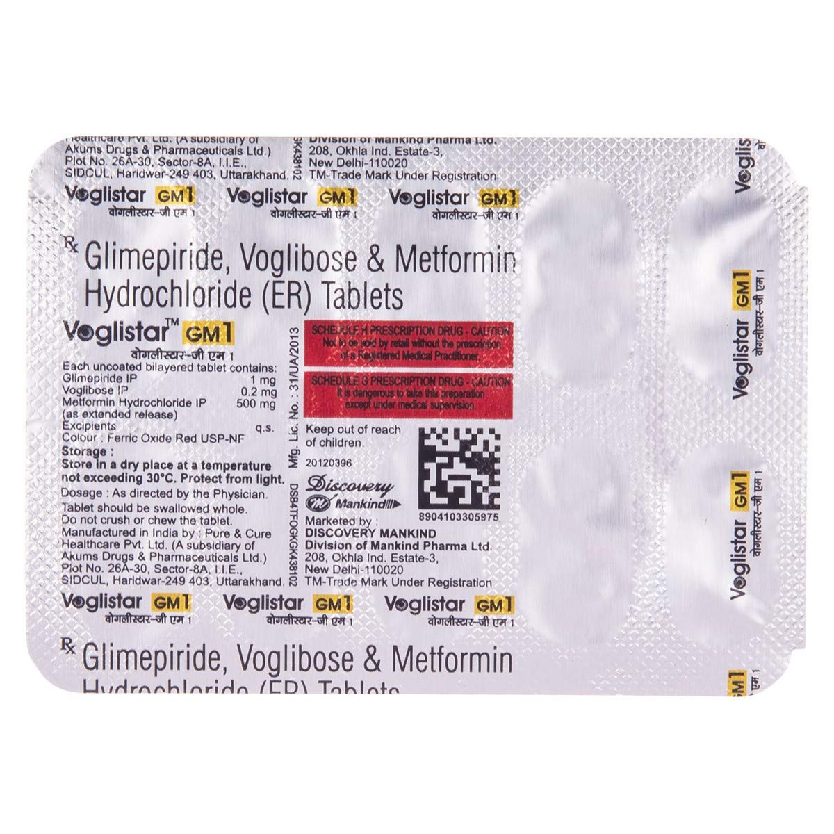 Voglistar GM1 - Strip of 10 Tablets