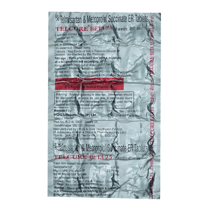 Telcure Beta 25 - Strip of 15 Tablets