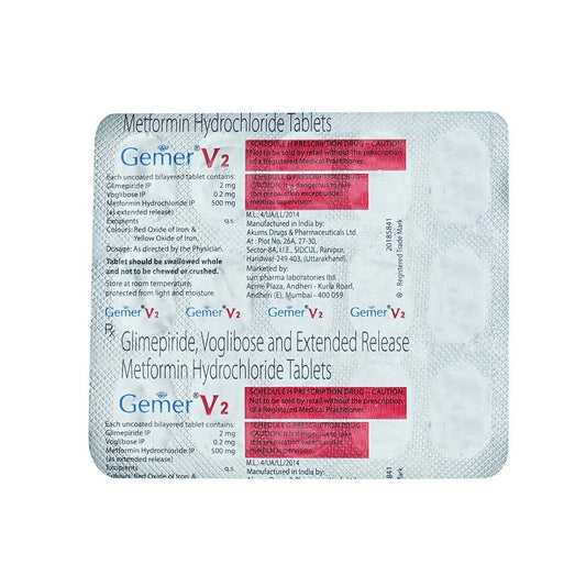 Gemer V 2 - Strip of 15 Tablets