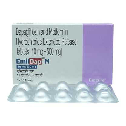 Emildap M 10/500mg - Strip of 10 Tablets