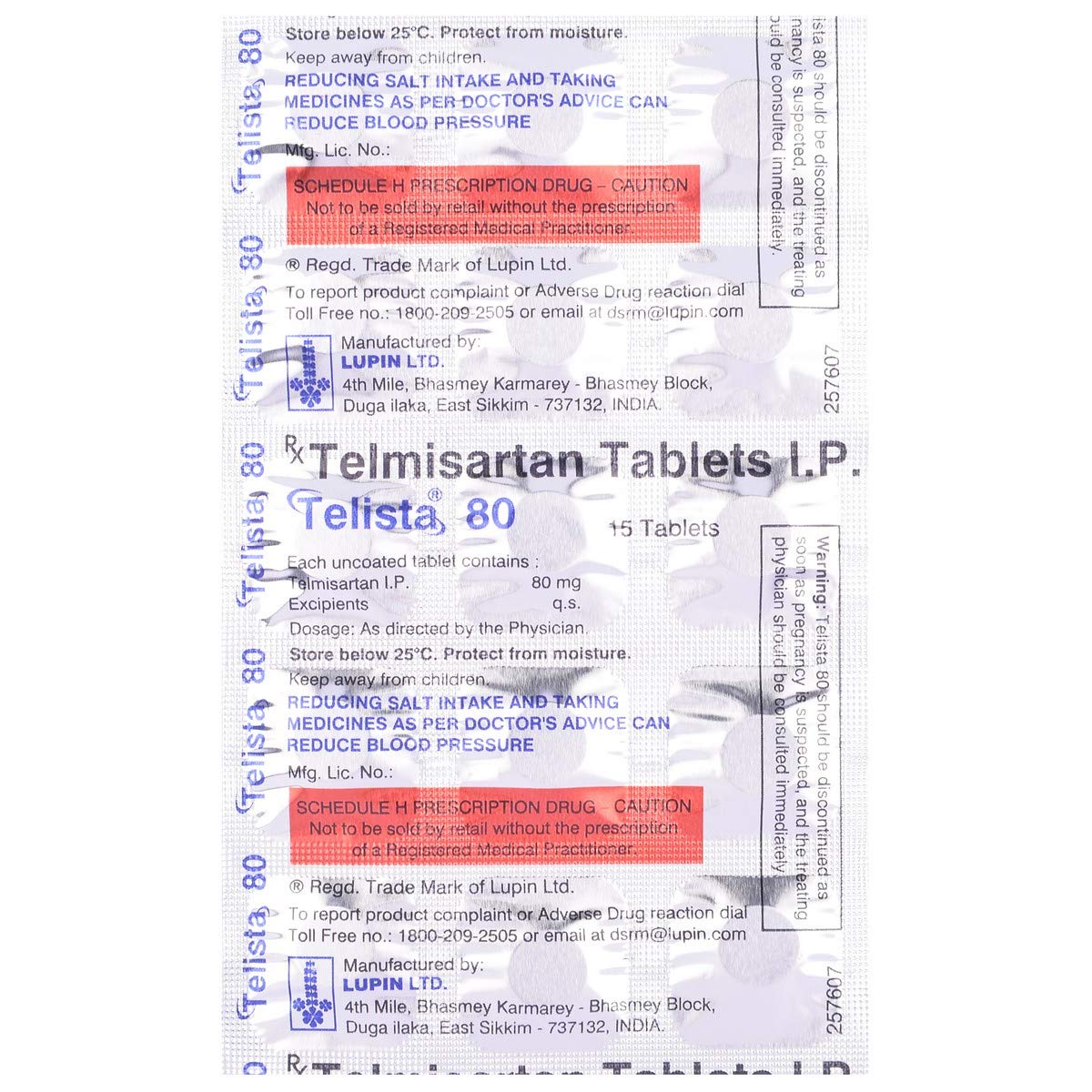 Telista 80 - Strip of 15 Tablets