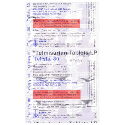 Telista 80 - Strip of 15 Tablets