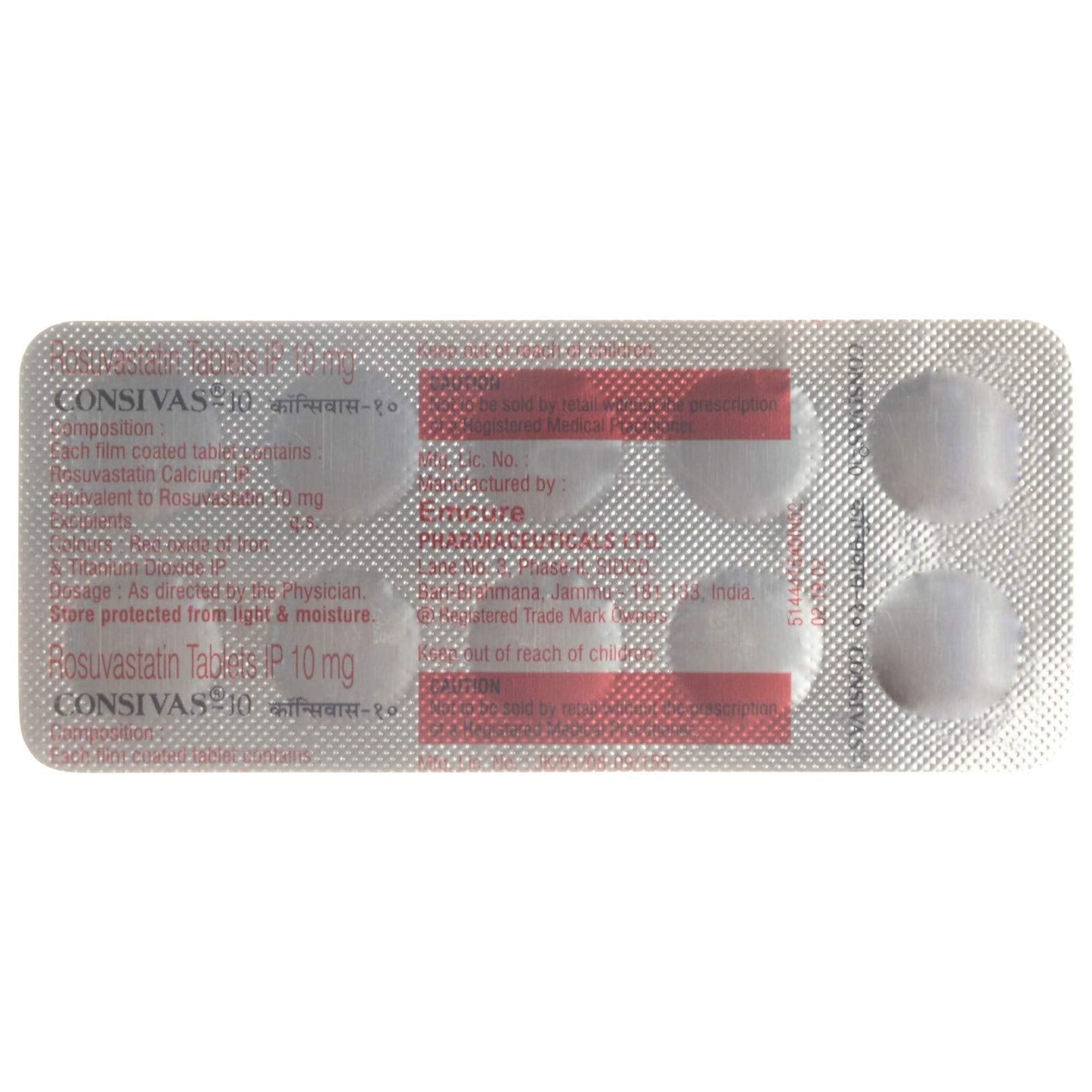 Consivas 10 - Strip of 10 Tablets