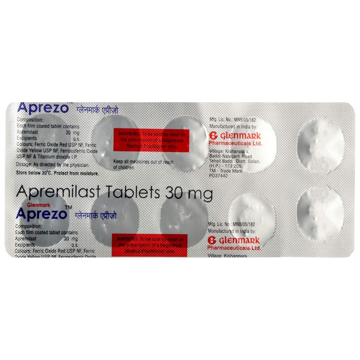 Aprezo 30mg - Strip of 10 Tablets