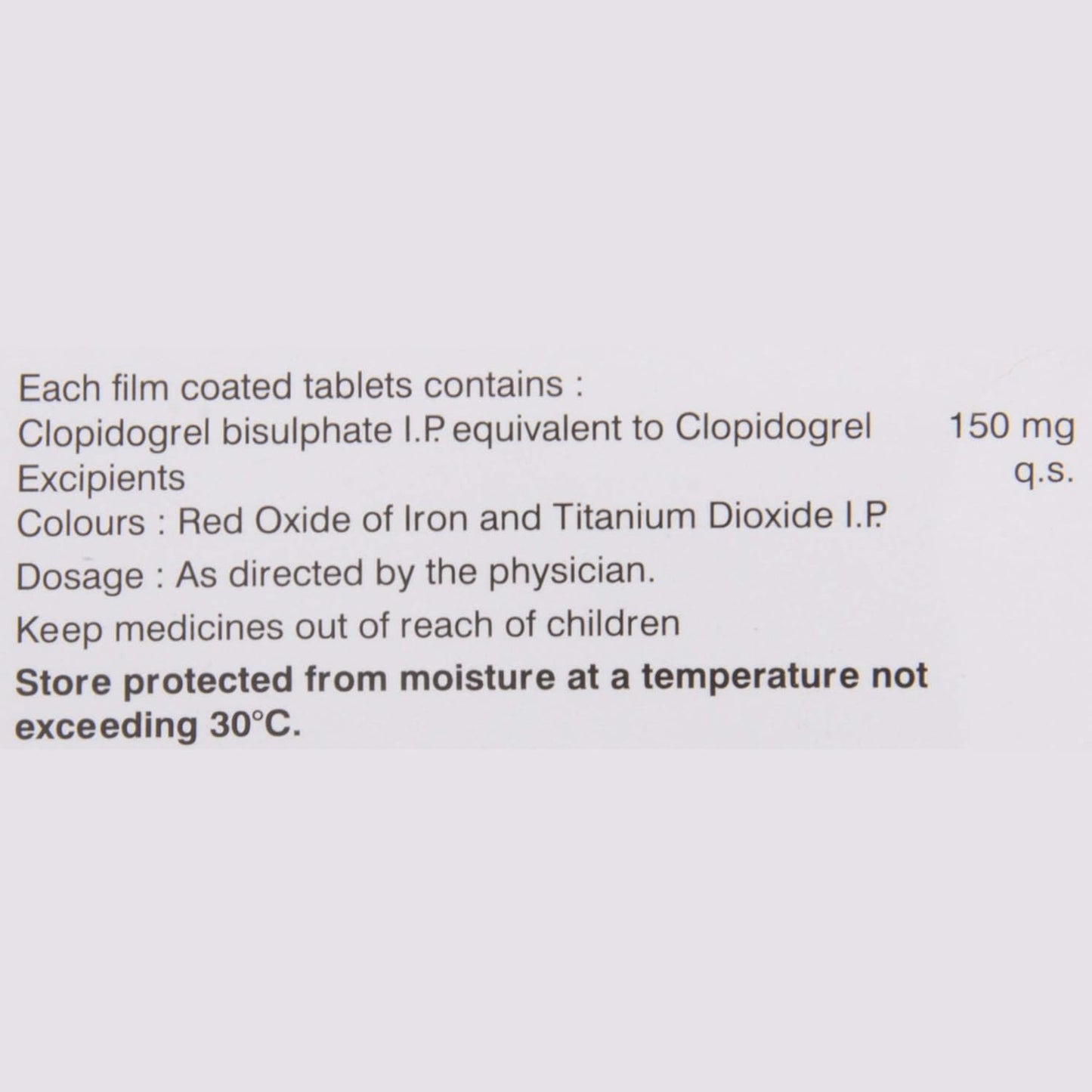 Clopitab 150 - Strip of 10 Tablets