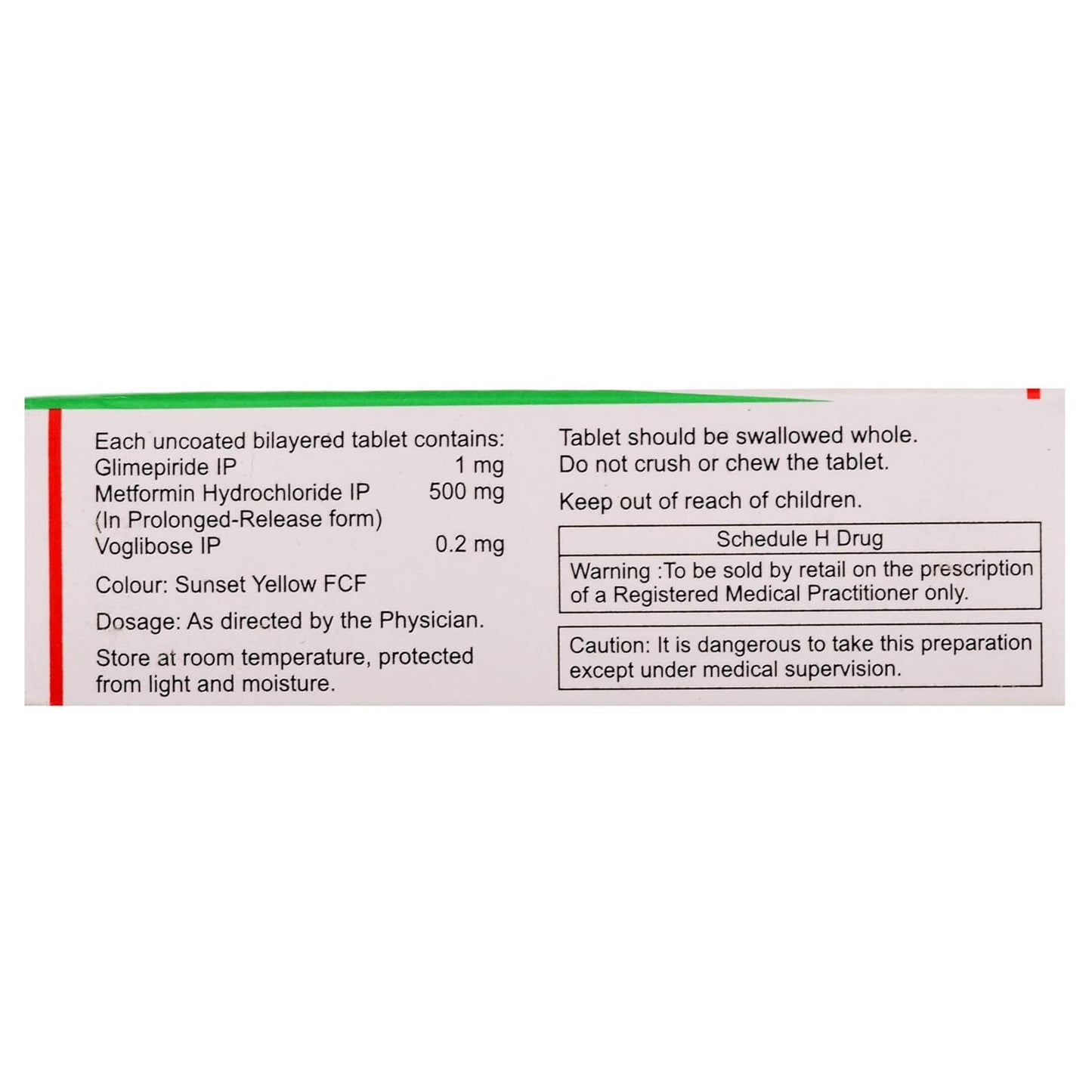 Glyree MV1 - Strip of 10 Tablets