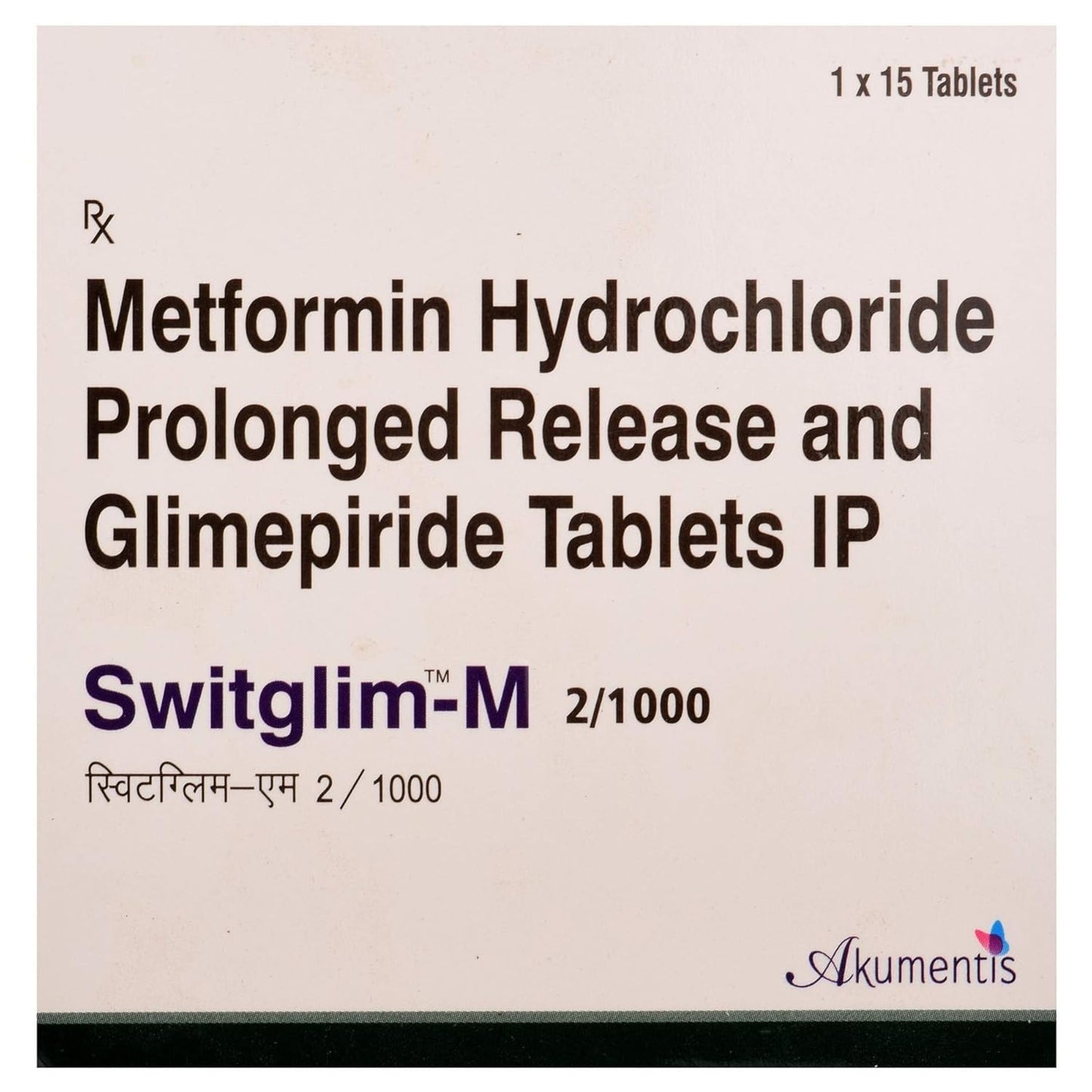 Switglim M 2/1000 - Strip of 15 Tablets