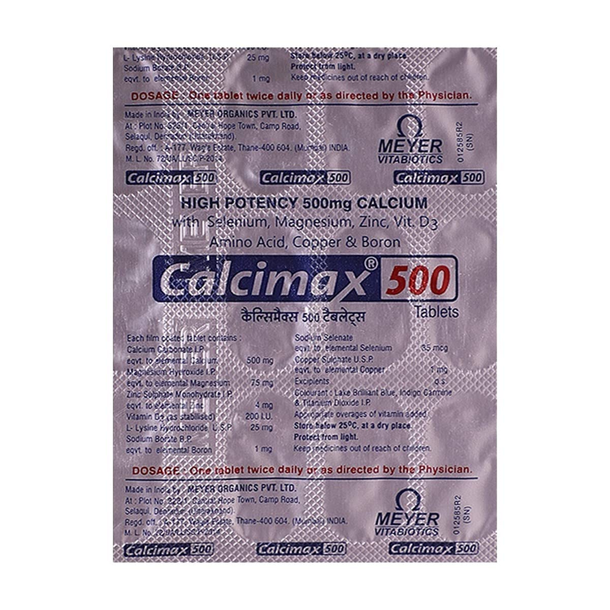 Calcimax 500 - Blister Pack of 30 Tablets