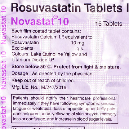 Novastat 10 - Strip of 15 Tablets