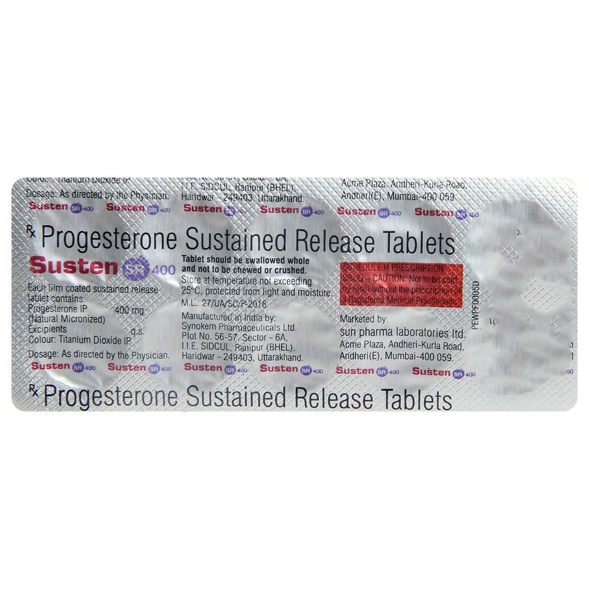 Susten SR 400 - Strip of 10 Tablets