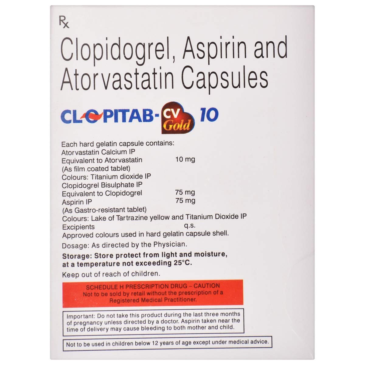 Clopitab CV Gold 10 - Strip of 10 Capsules