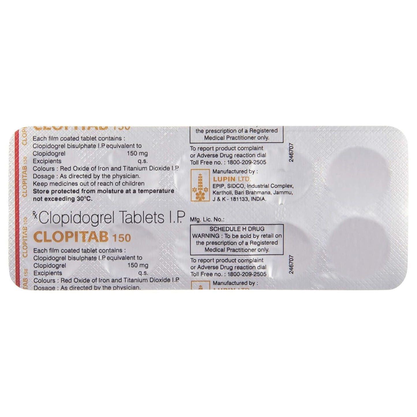 Clopitab 150 - Strip of 10 Tablets