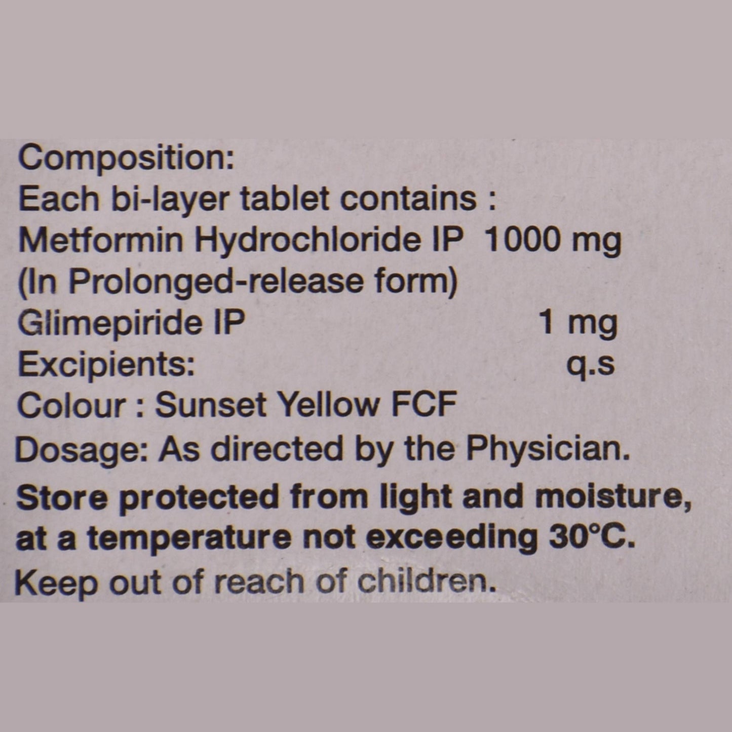 Glimiprex MF Forte 1 - Strip of 10 Tablets