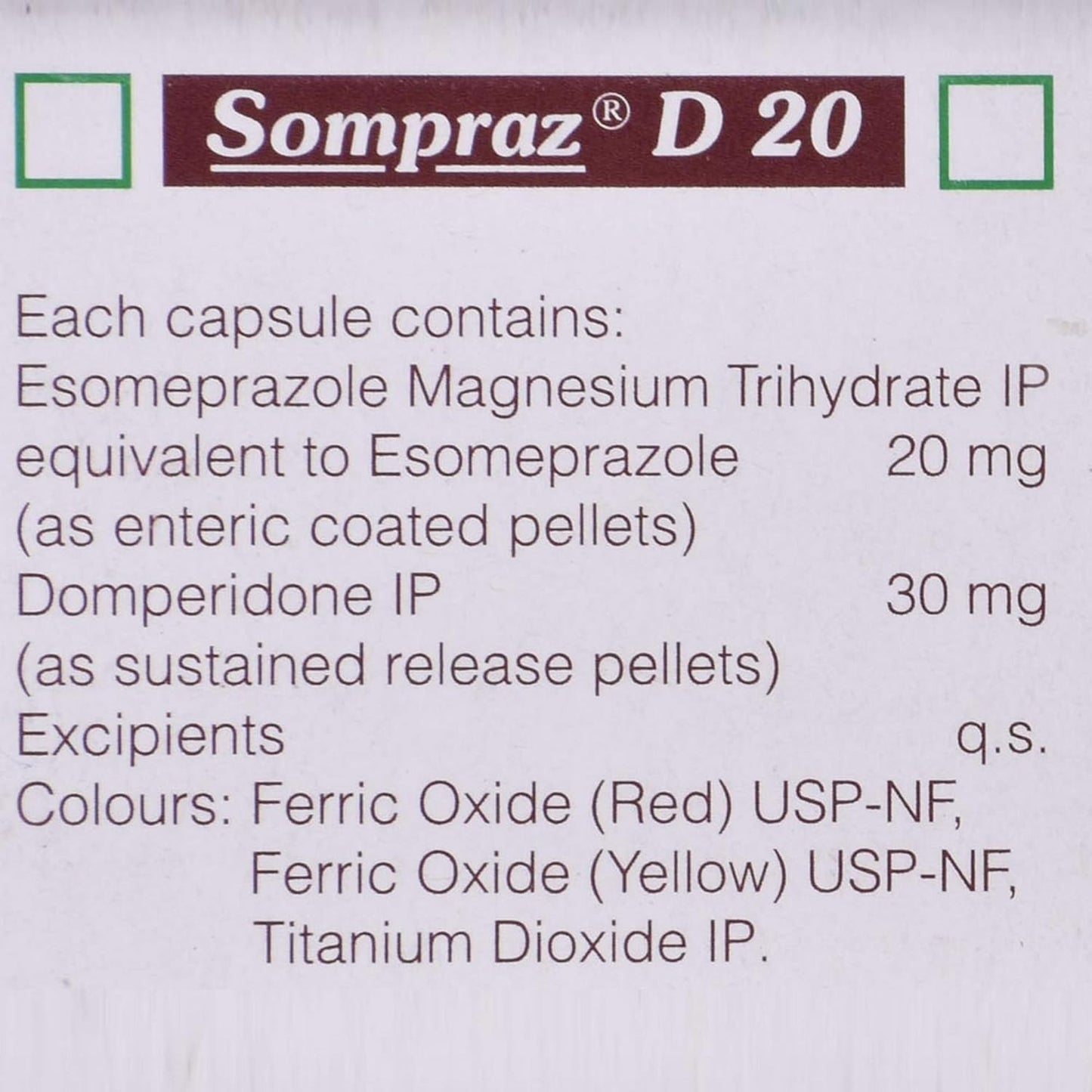 Sompraz D 20 - Strip of 15 Capsules