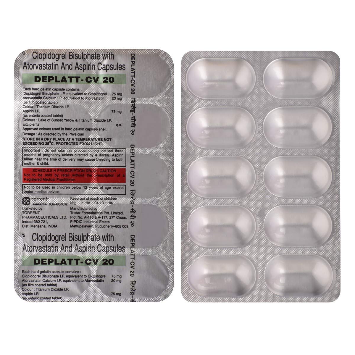 Deplatt CV 20 - Strip of 10 Capsules