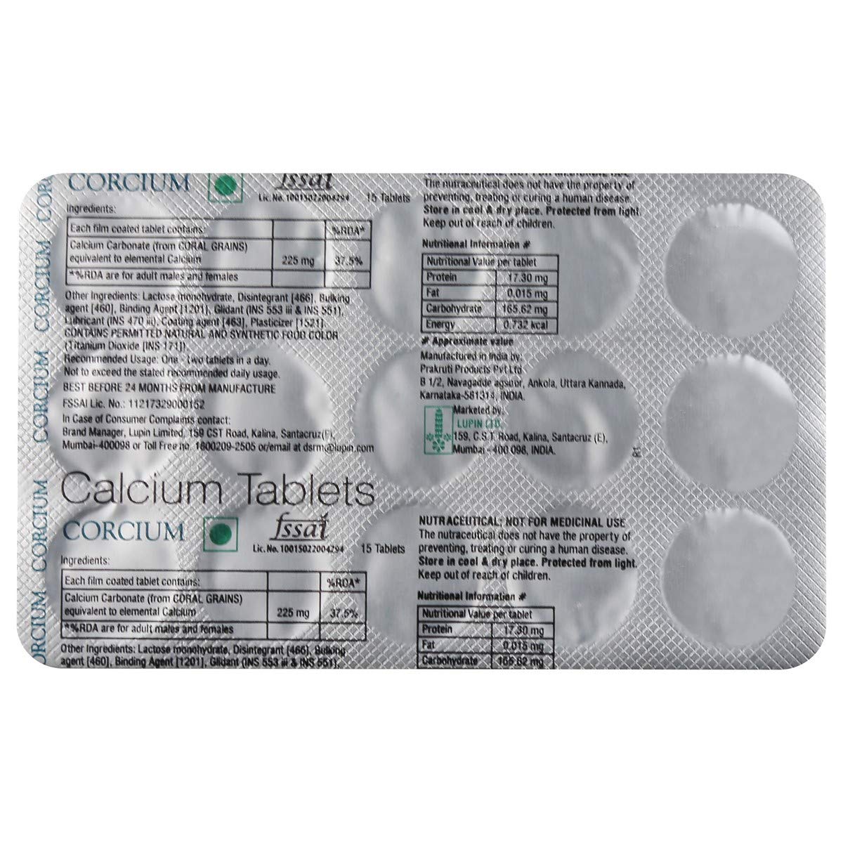 Corcium - Strip of 15 Tablets