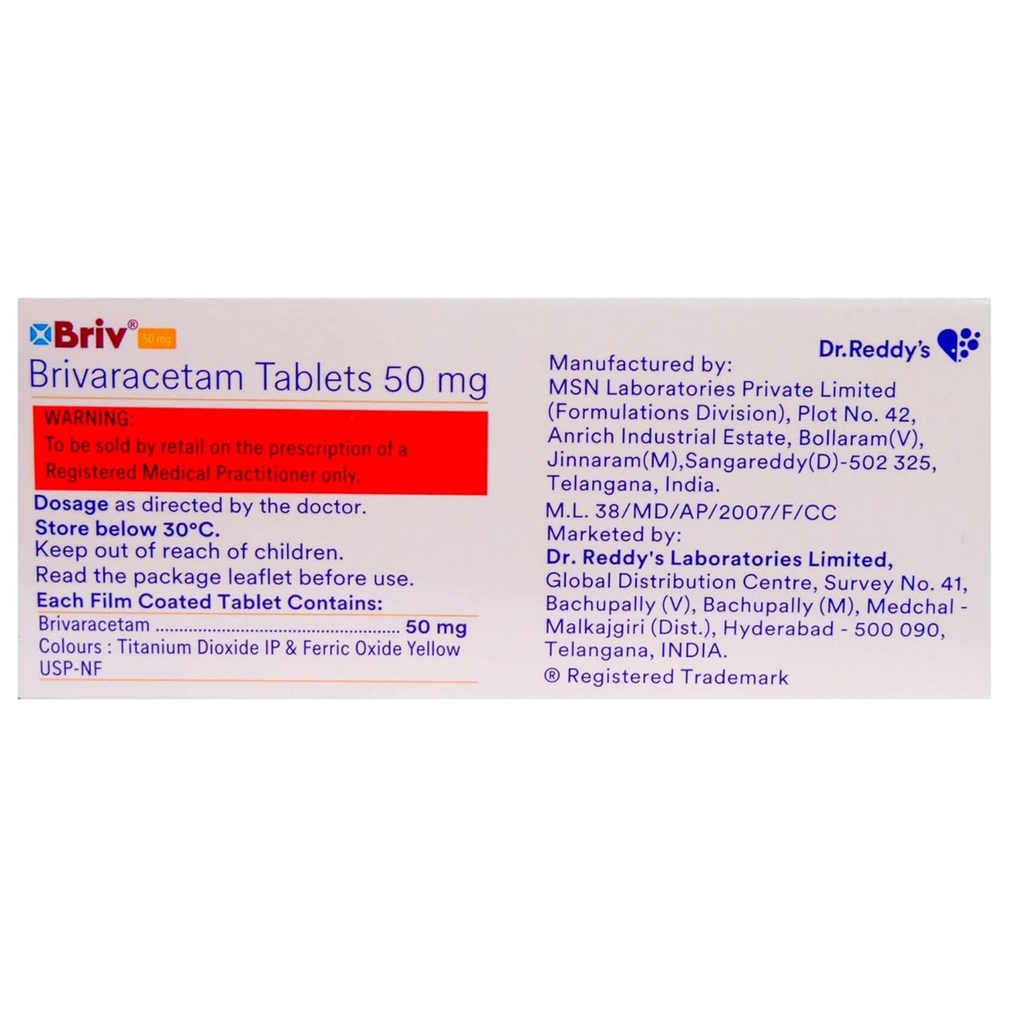 BRIV 50 - Strip of 10 Tablets