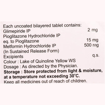 Switglim MP 2/15 - Strip of 10 Tablets