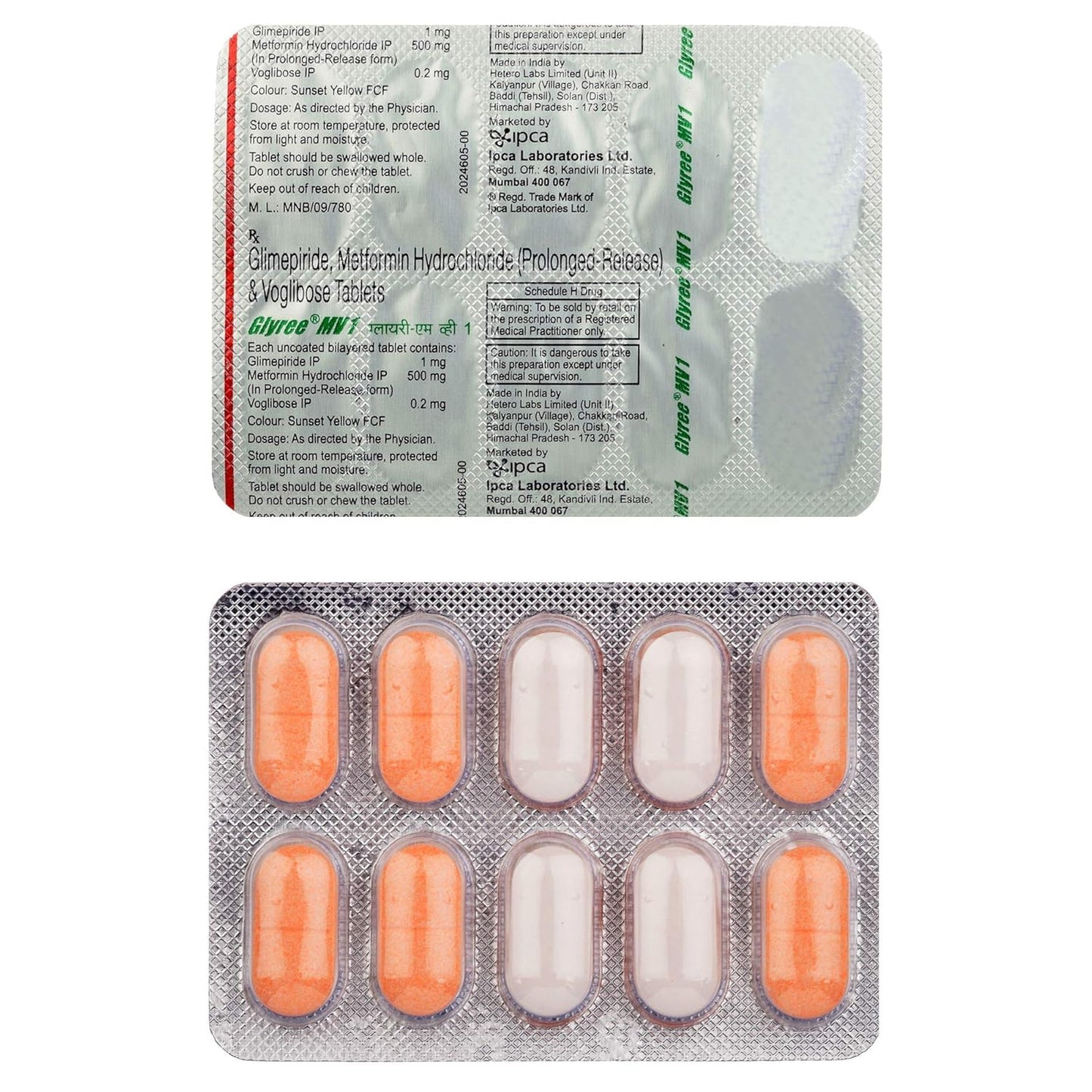 Glyree MV1 - Strip of 10 Tablets